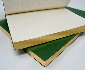 Refillable Softcover Leather Journal With Clasp Tab Closure - Saddle Brown - gilded pages