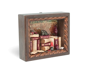 miniature wooden bookcase diorama by Epica