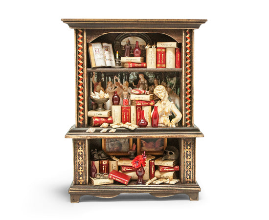 miniature wooden bookcase ornament Extra Large by Epica