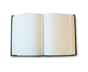 extra thick black leather journal open page view