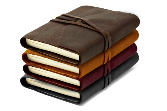 handmade leather bound wrap journals | Refillable Leather Journals
