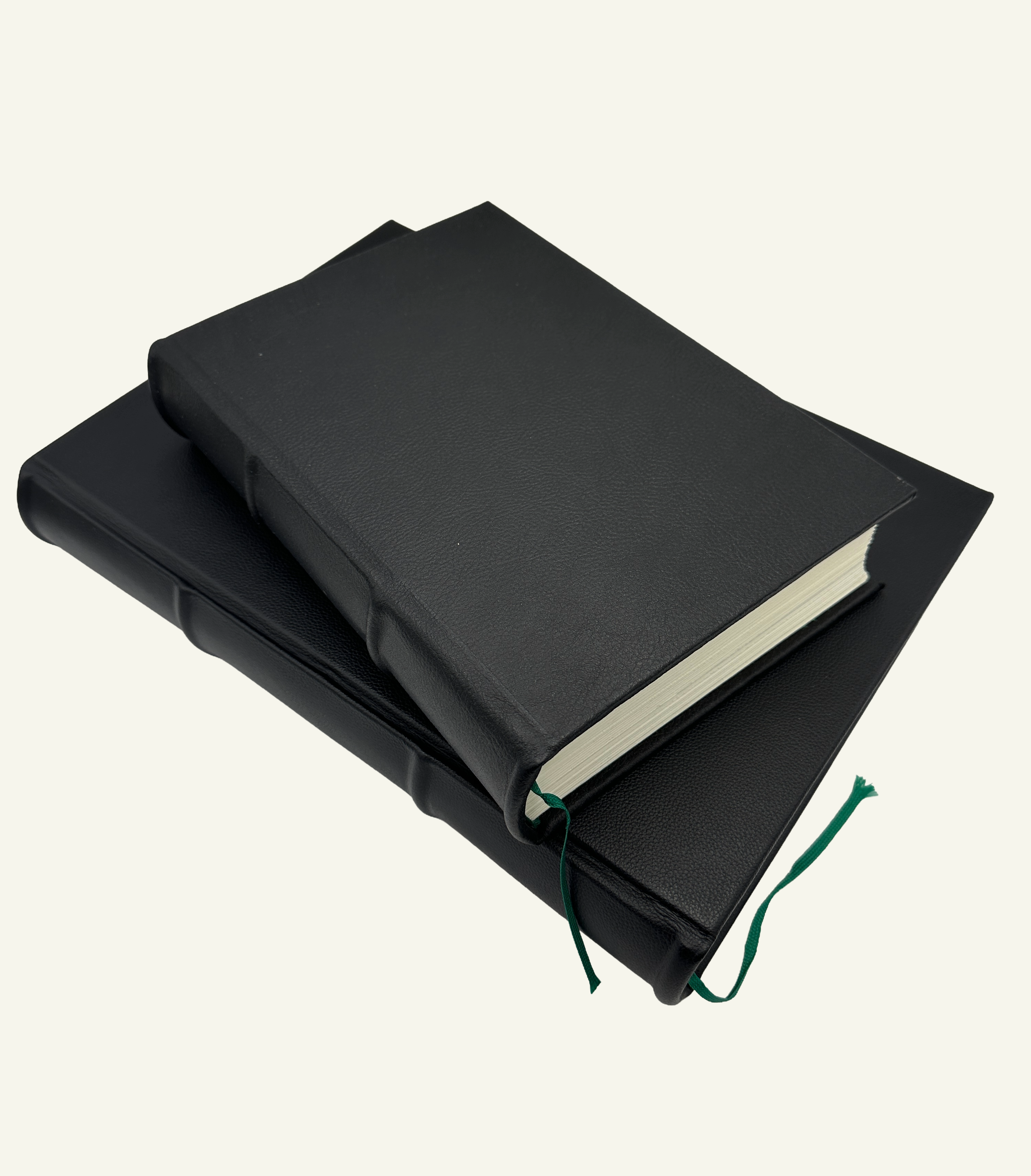 Extra Thick 11x15 & 8x10 Modern Black Italian Leather Journals with 600 pages 