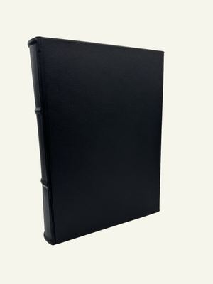 11x15 Modern Black Italian Leather Journal with Hand-Cut & Deckled Edges 