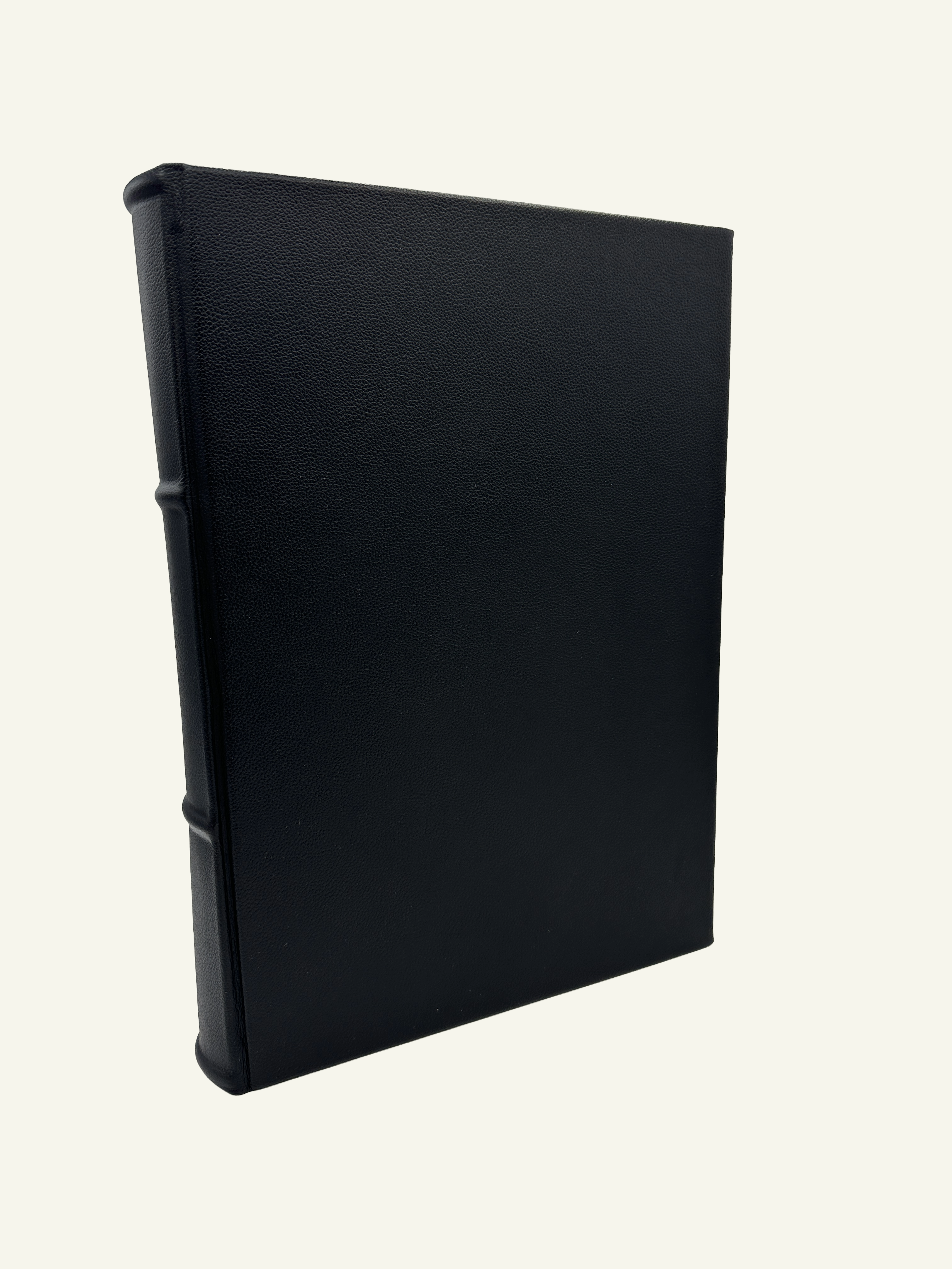 11x15 Modern Black Italian Leather Journal with Hand-Cut & Deckled Edges 