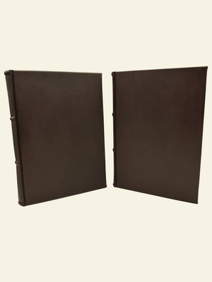 Two Large 9x12 Italian Leather Journals and Guestbooks