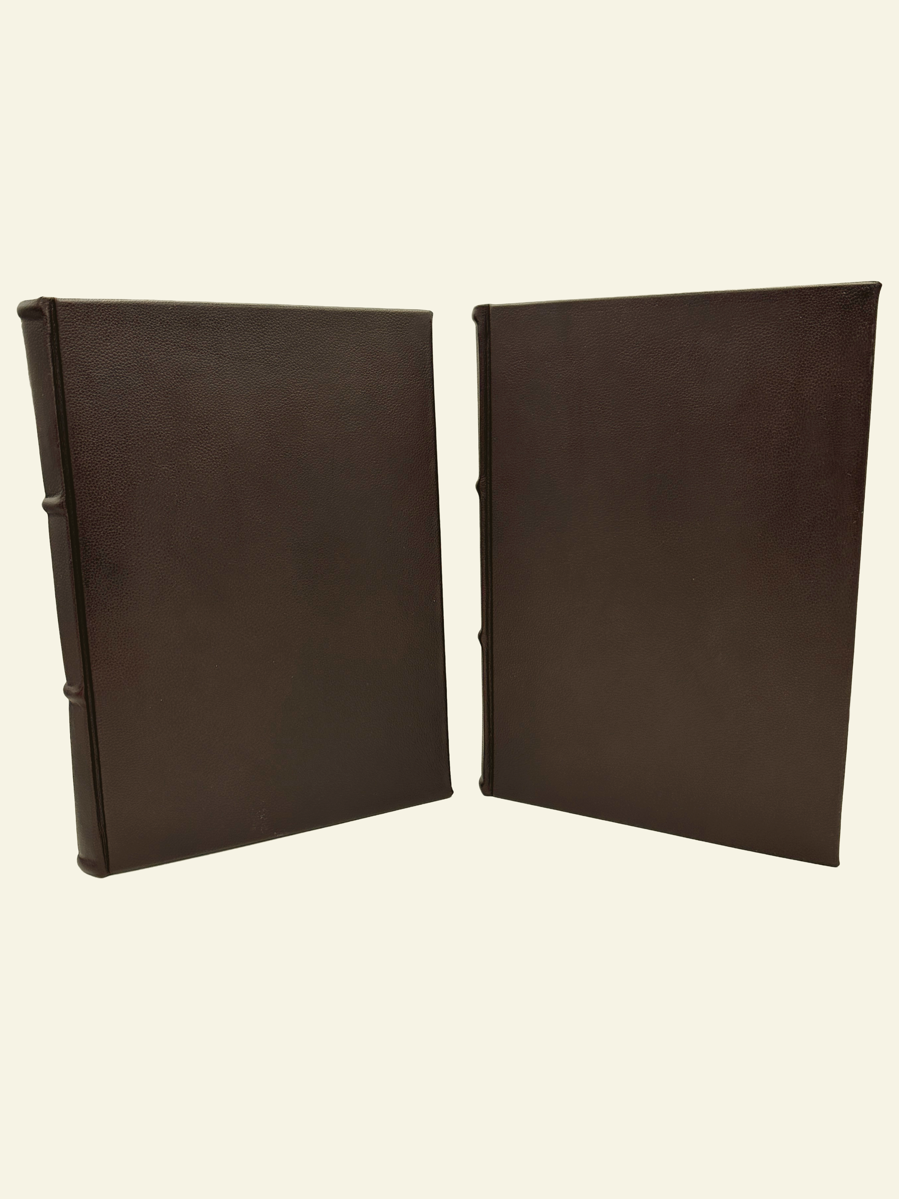Two Large 9x12 Italian Leather Journals and Guestbooks