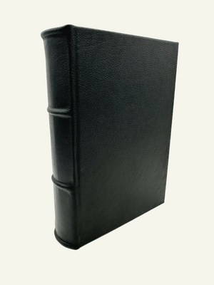 8x10 Modern Black Italian Leather Journal with Hand-Cut and Deckled Edges