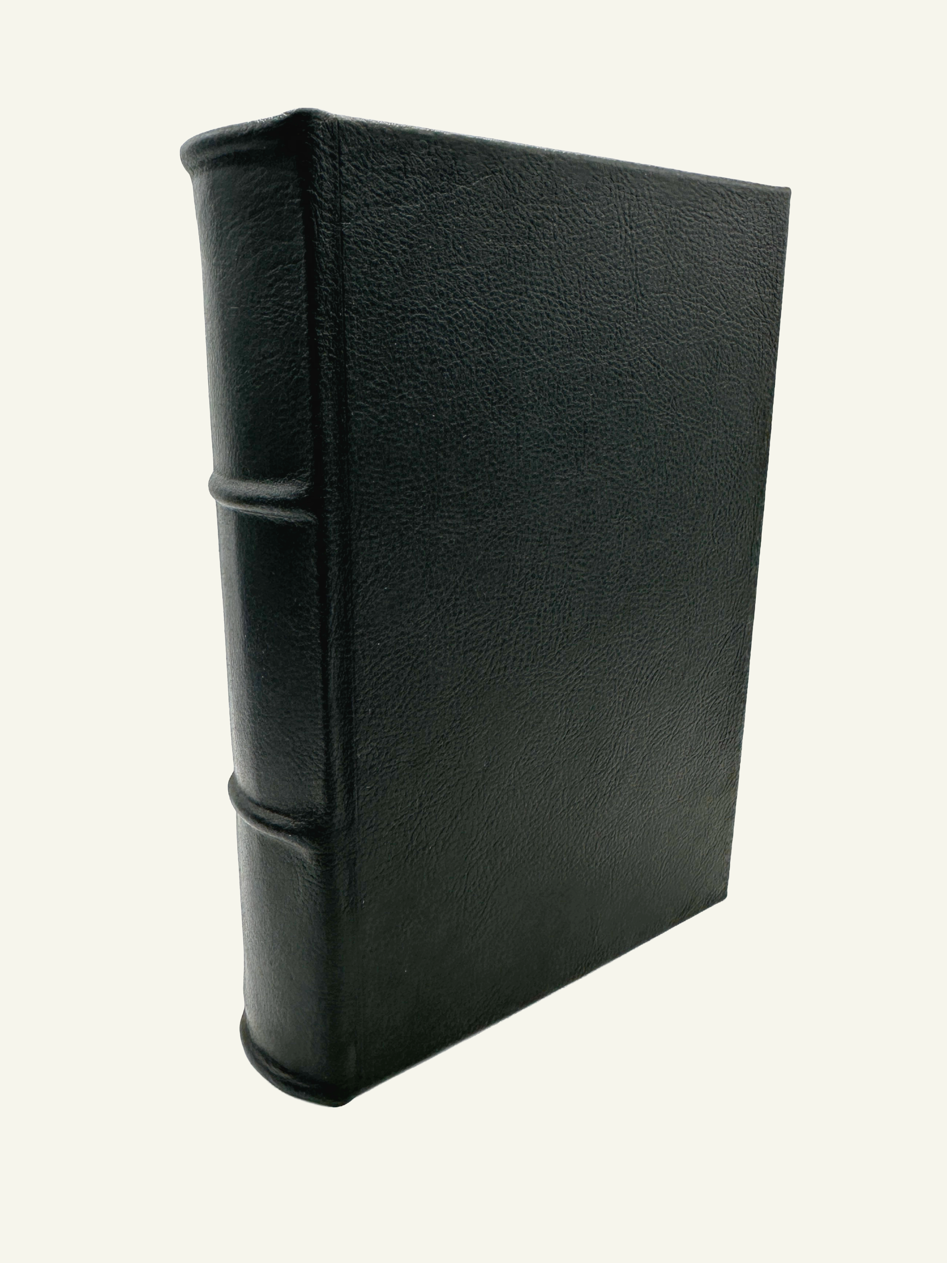 8x10 Modern Black Italian Leather Journal with Hand-Cut and Deckled Edges