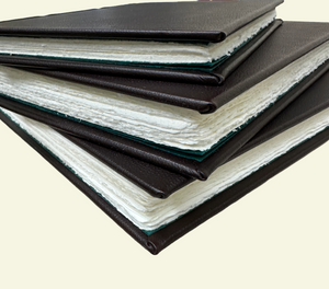Italian Leather Guestbooks with Handmade Amalfi paper in three sizes