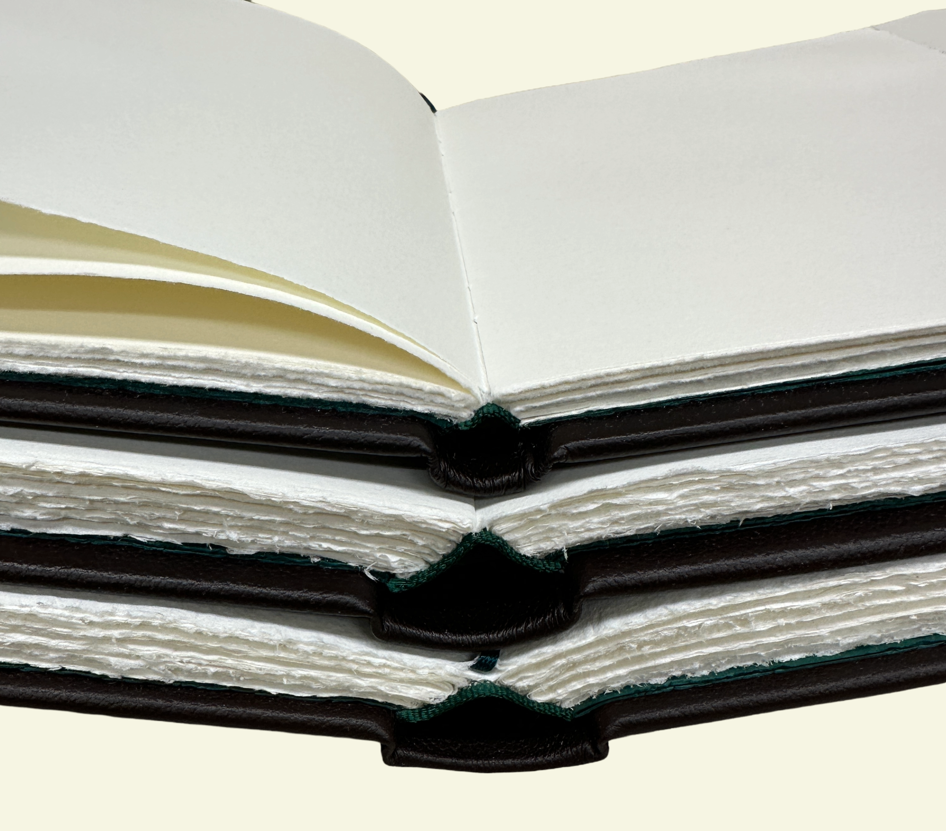Italian Leather Guestbooks with Handmade Amalfi Deckled Edge Paper