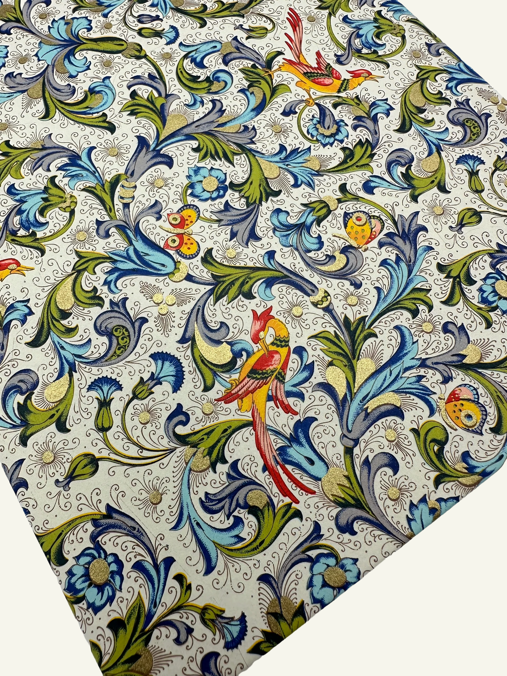 Blue Florentine Bird Unlined Gilded Journal