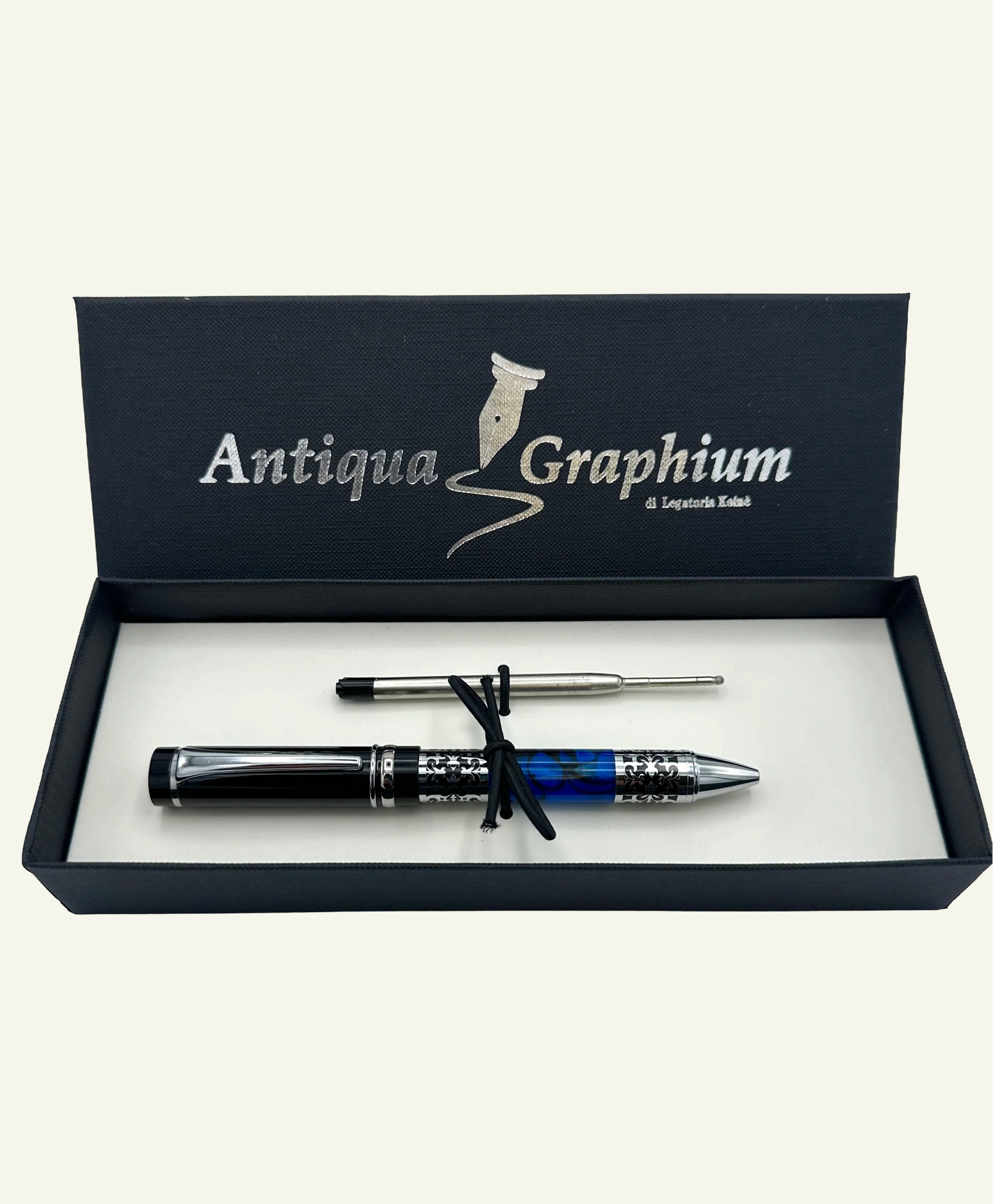 Blue Resin Barrel Ballpoint Pen in Gift Box