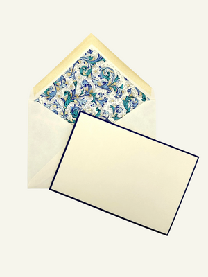 Blue Florentine Folded Note Cards with Matching Envelopes