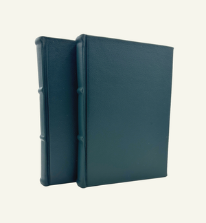 Handcrafted Italian Blue leather journals with rounded spine