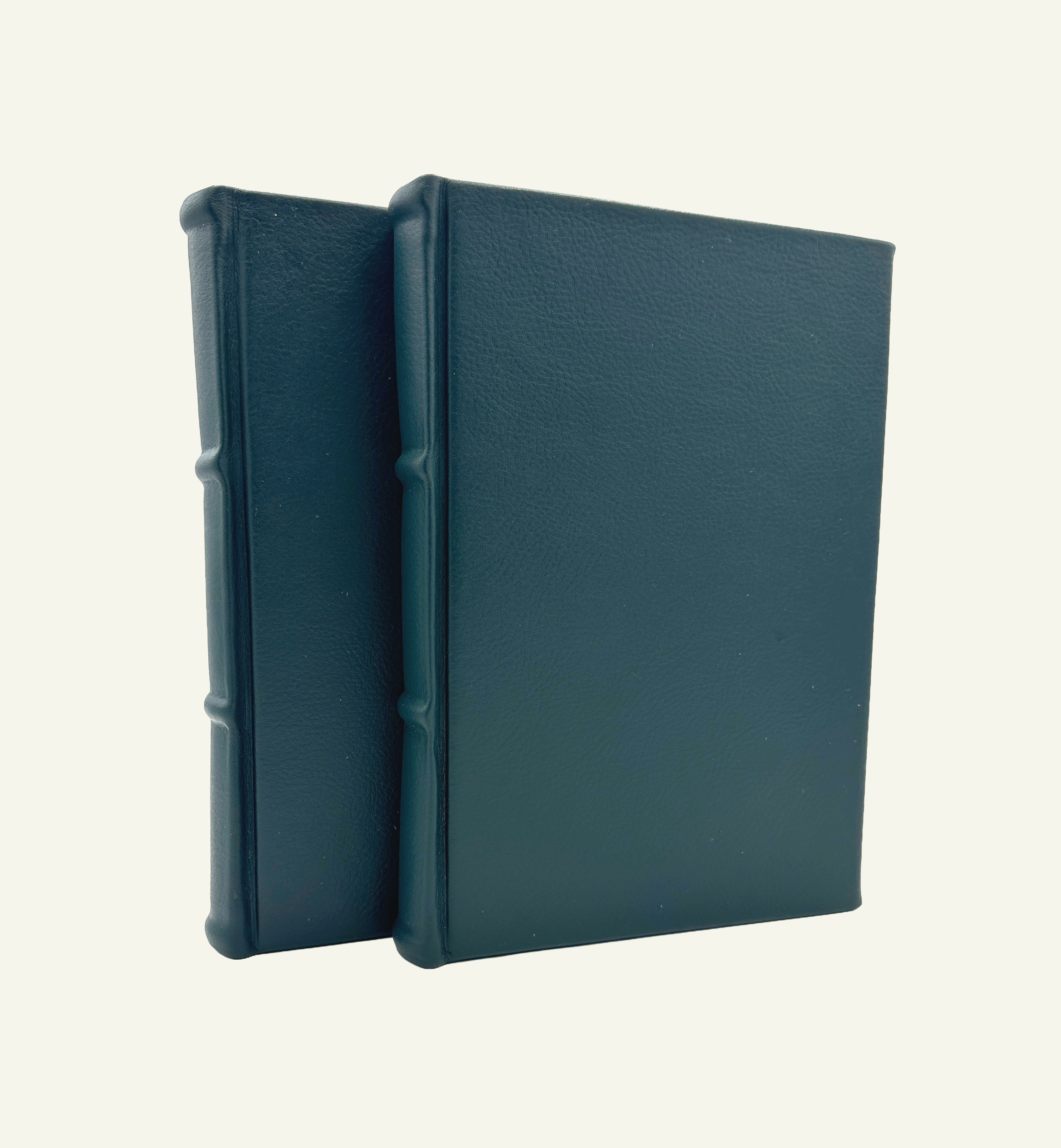 Handcrafted Italian Blue leather journals with rounded spine