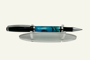 Italian Blue Resin Barrel Rollerball Pen