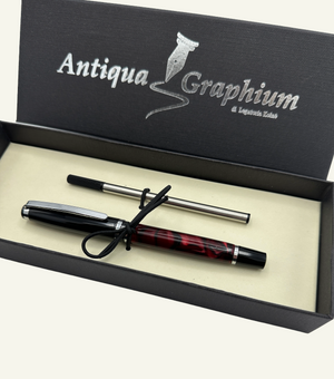 Burgundy Resin Barrel Rollerball Pen in Gift Box