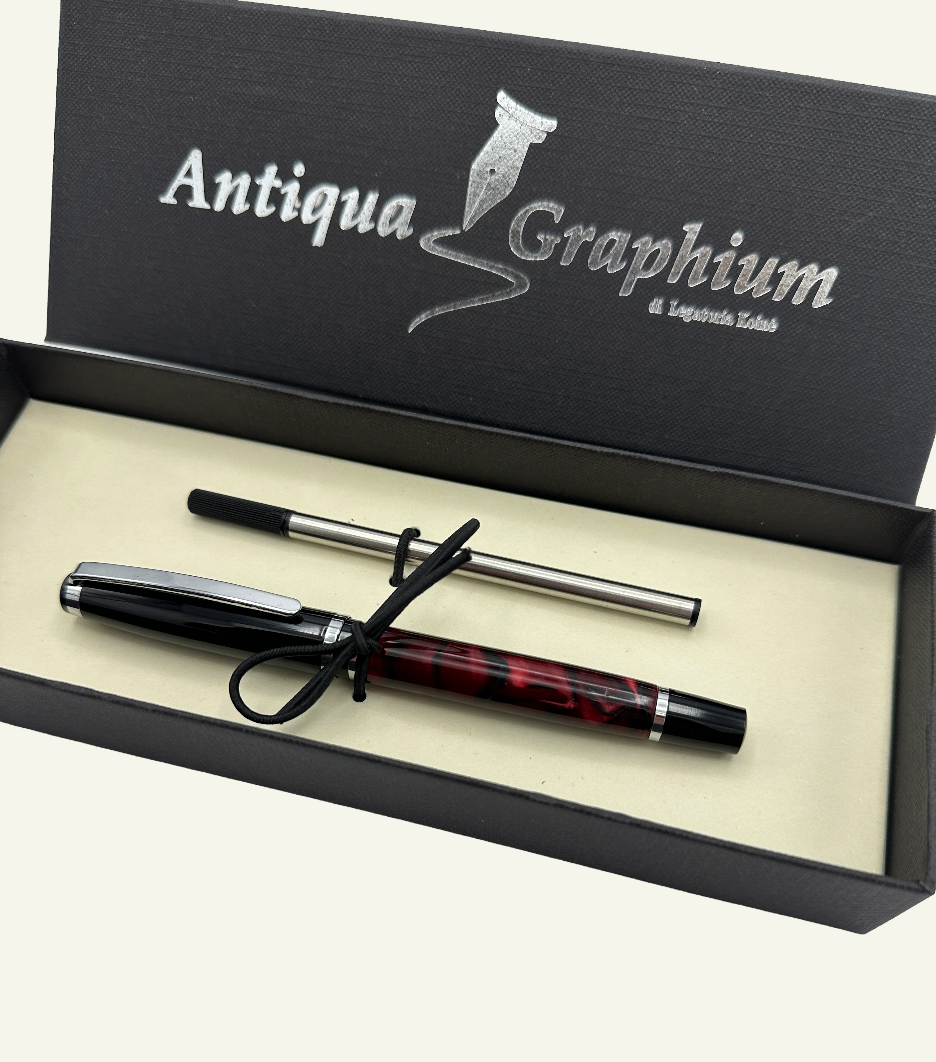 Burgundy Resin Barrel Rollerball Pen in Gift Box