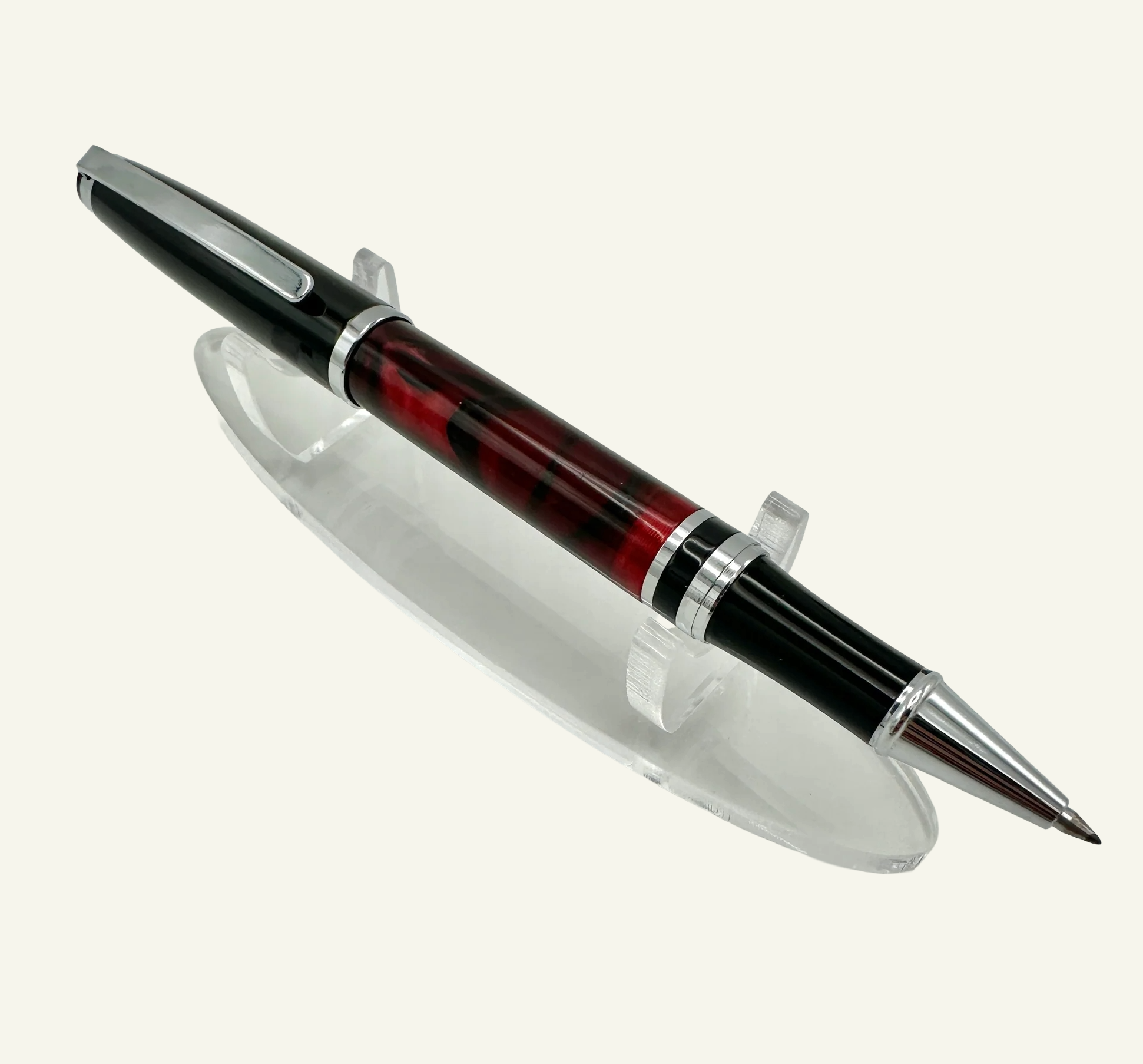 Burgundy Resin Barrel Rollerball Pen