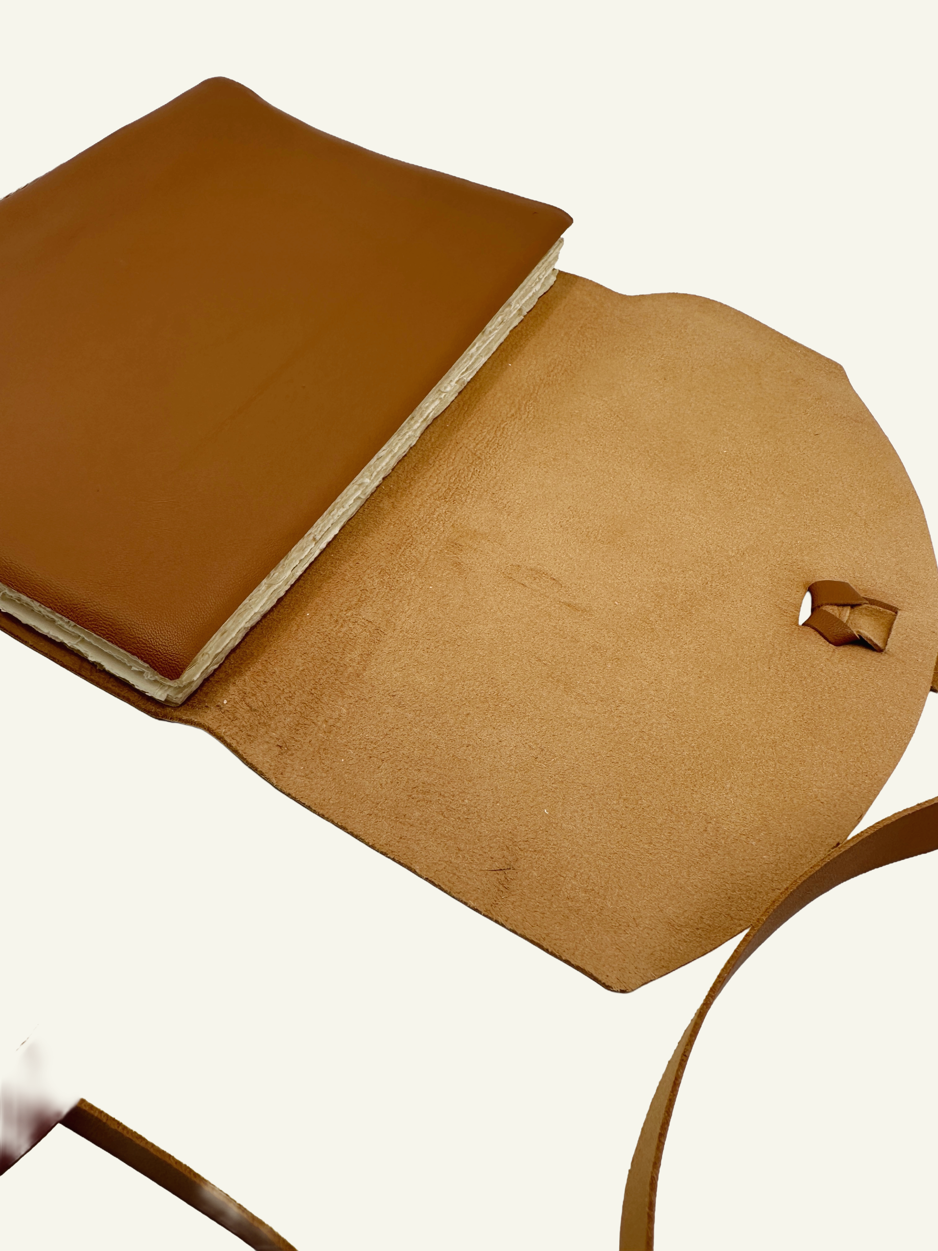 Soft wrap Italian Nappa Leather journal in light camel color