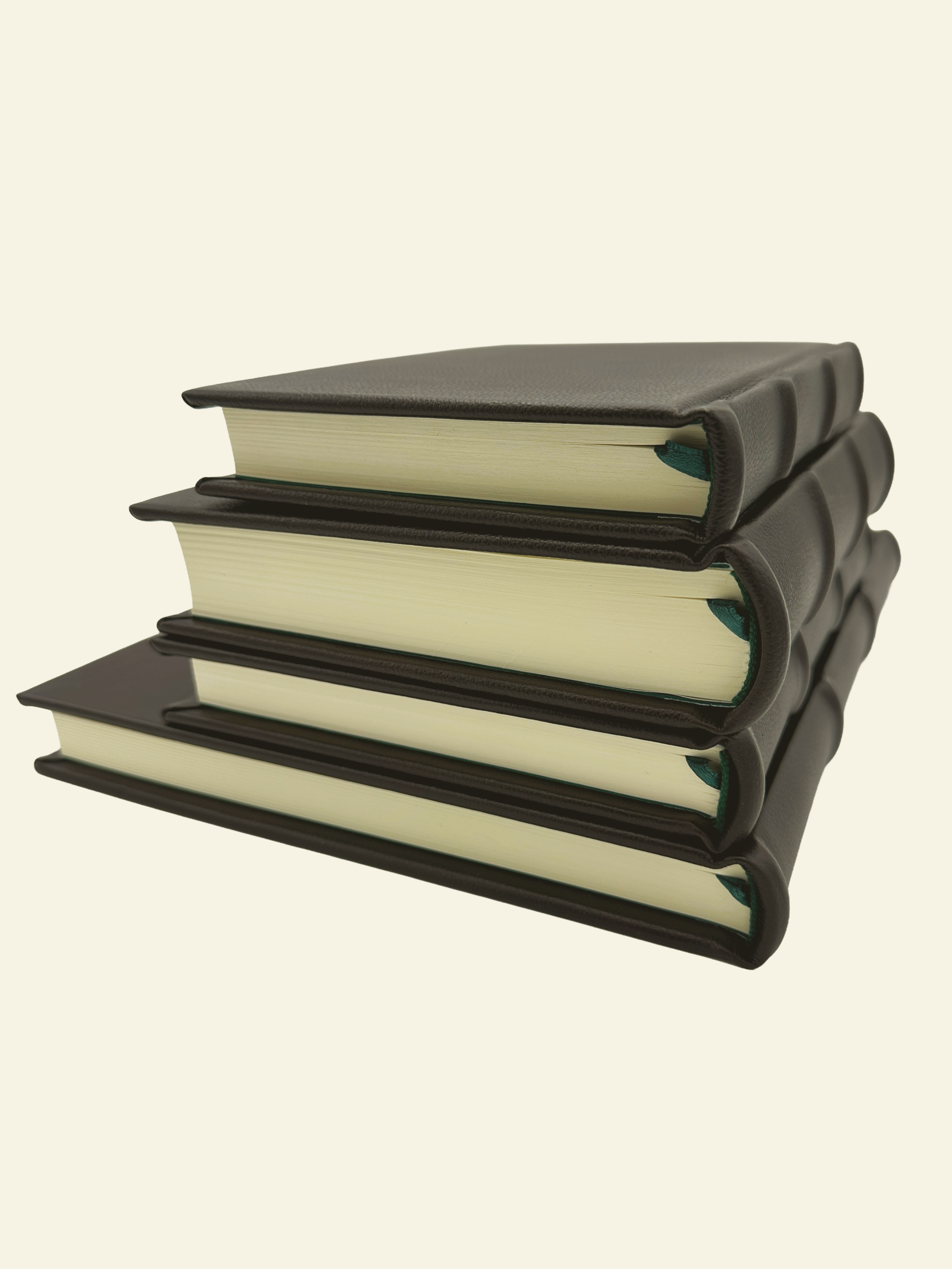 Classic Italian Leather Journals with satin green bookmark