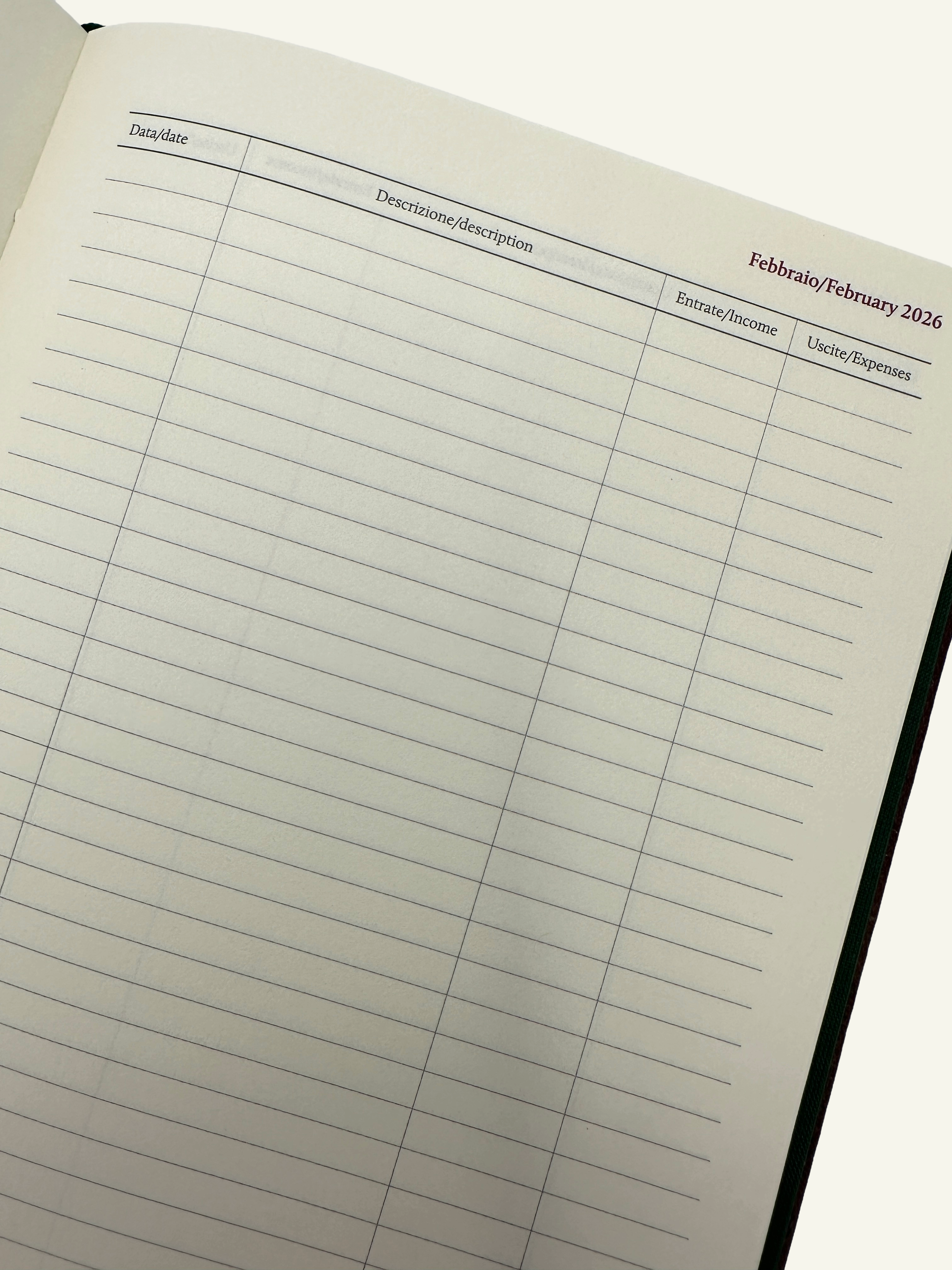 Day planner refill insert with budget