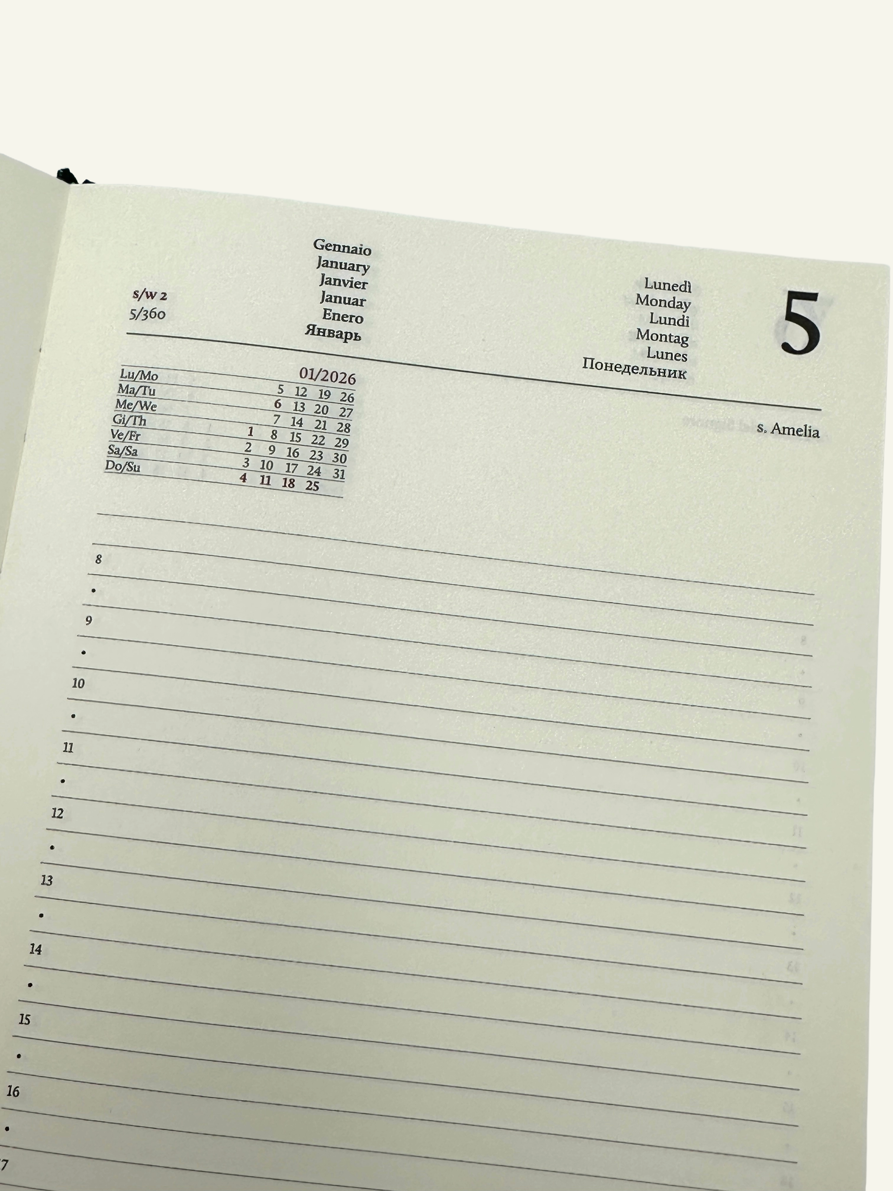Day Planner refillable insert 2026