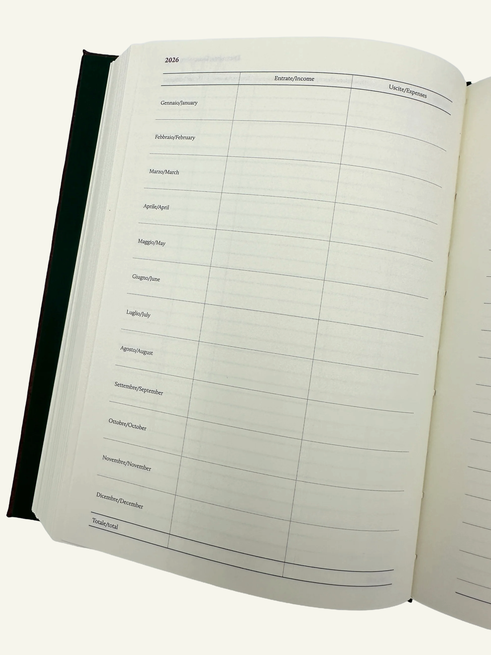 Refillable Day Planner Insert with yearly budgeting section 