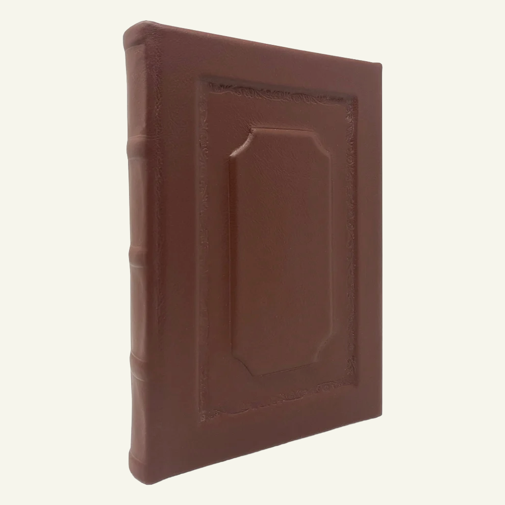 Elegant Handmade Raised Panel Lined Journal in Brown