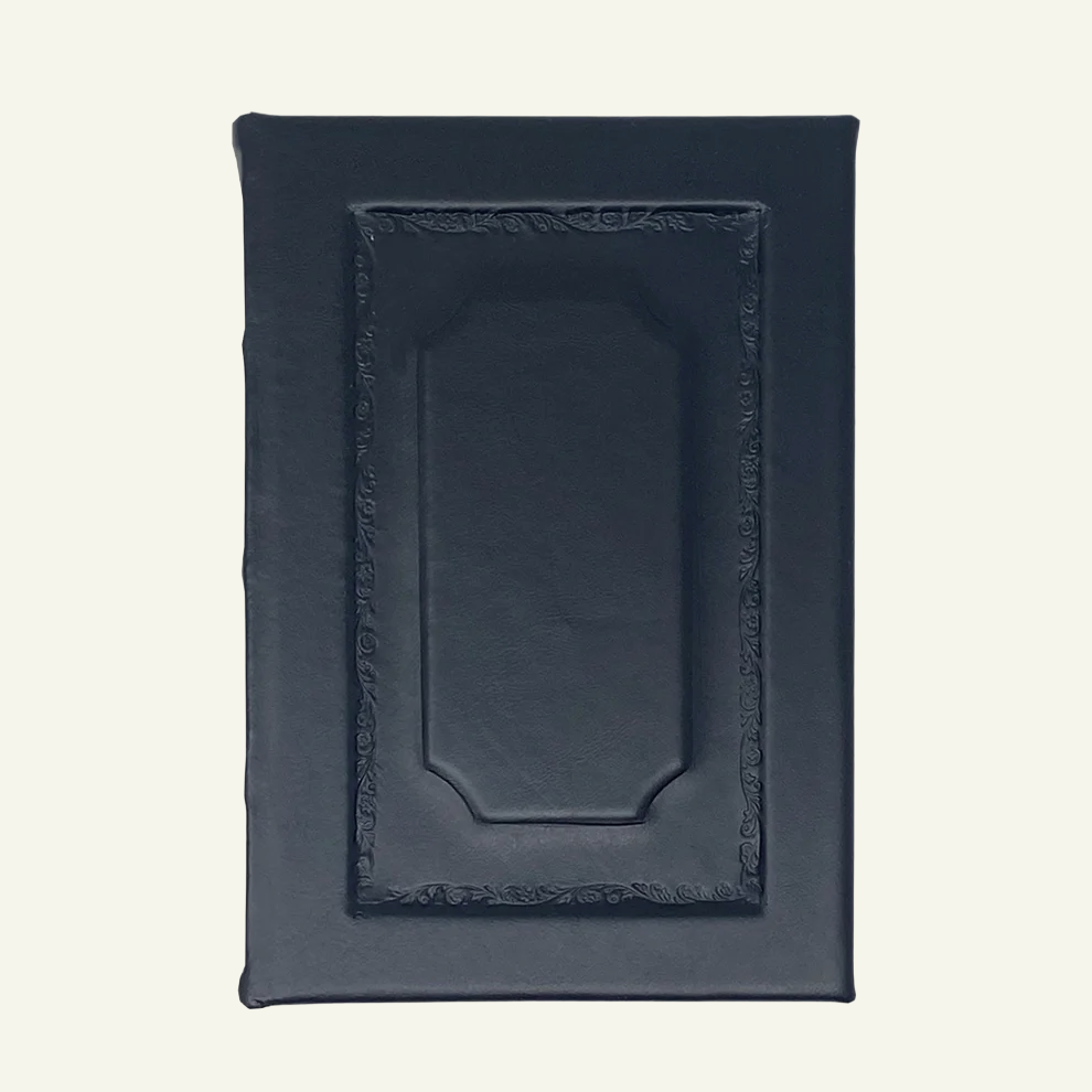 Elegant Handmade Raised Panel Lined Journal in Black