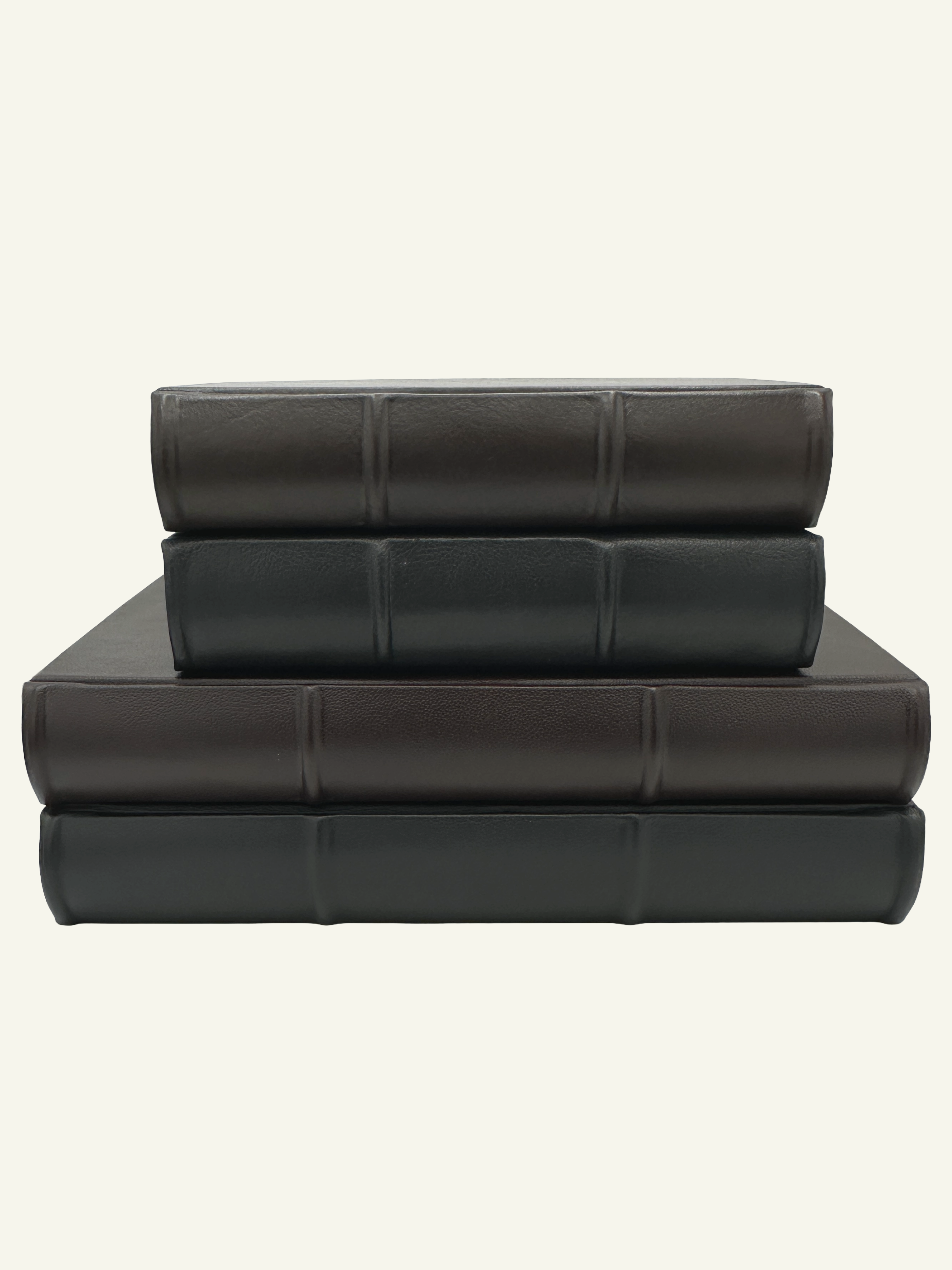 8x10 & 11x15 Extra Thick Journals in Black or Classic Brown Leather with Rounded Spine and Raised Ridges