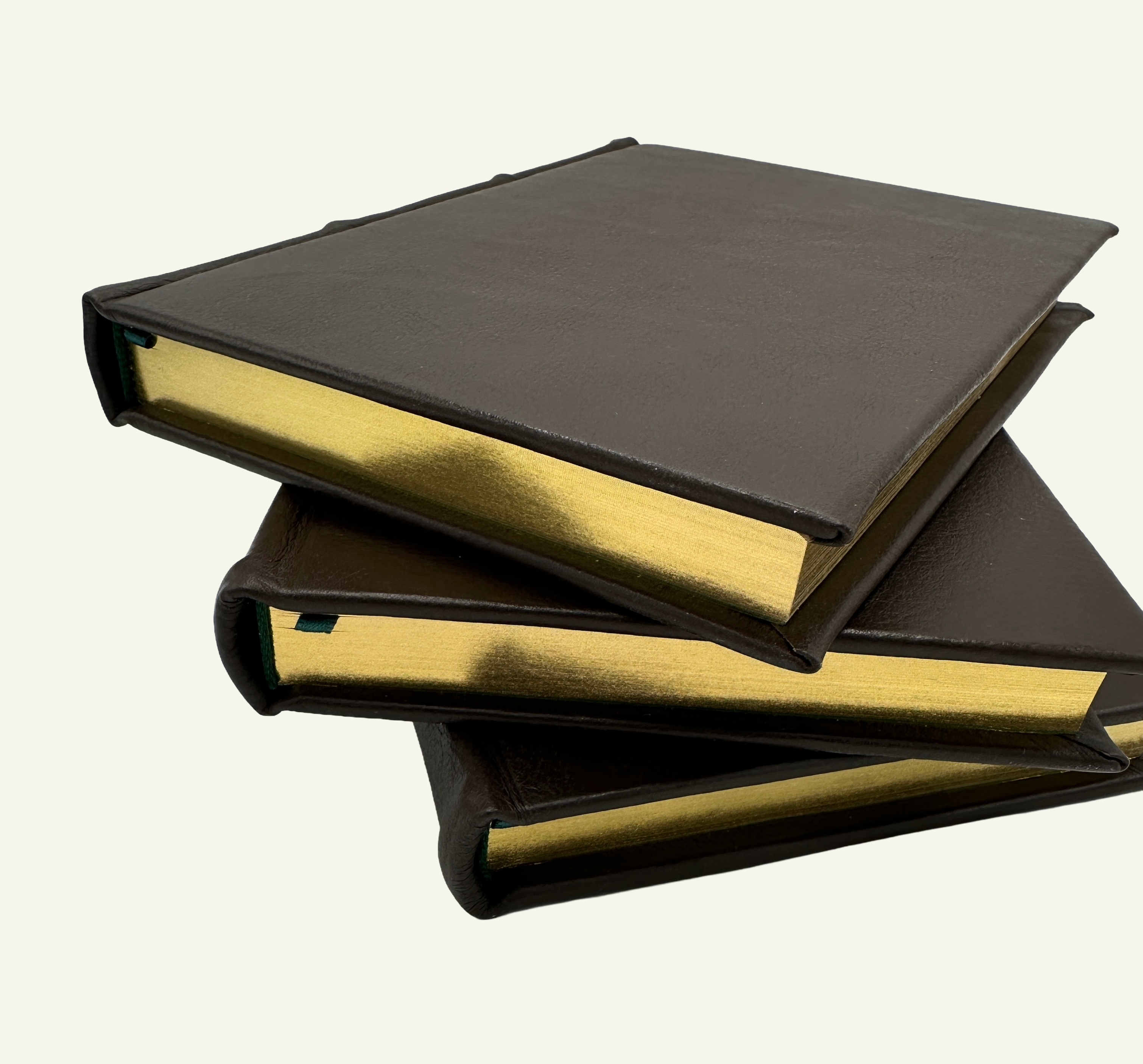 Artisan Italian leather-bound journal with hand-gilded gold edges