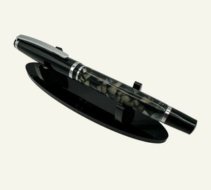 Gray Resin Barrel Rollerball Pen with removable cap