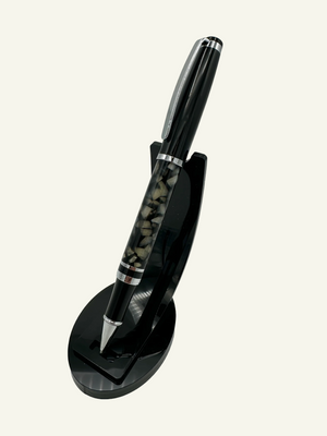 Gray Resin Barrel Rollerball Pen