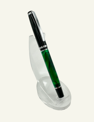 Marbleized Green Resin Barrel Rollerball pen