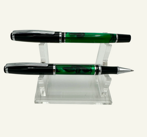 Italian made Green Resin Barrel Rollerball Pen
