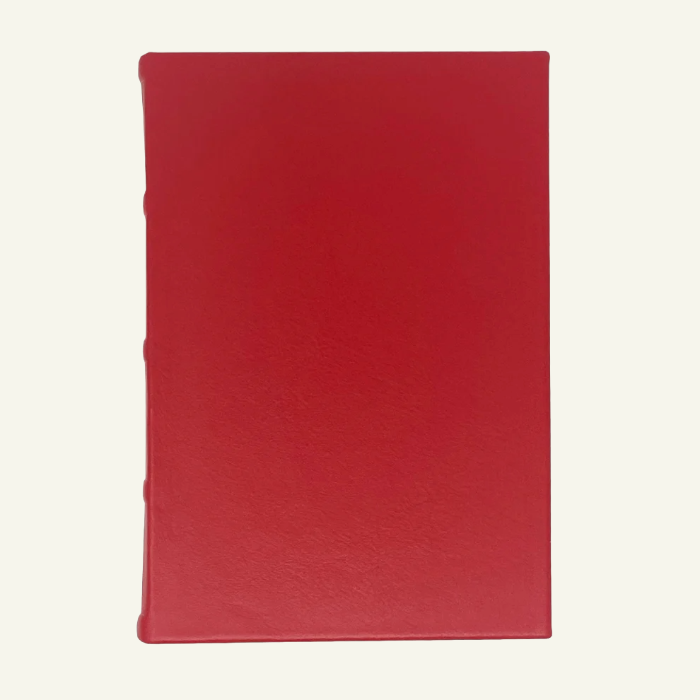 Handmade Hardcover Lined Leather Journal in Apple Red