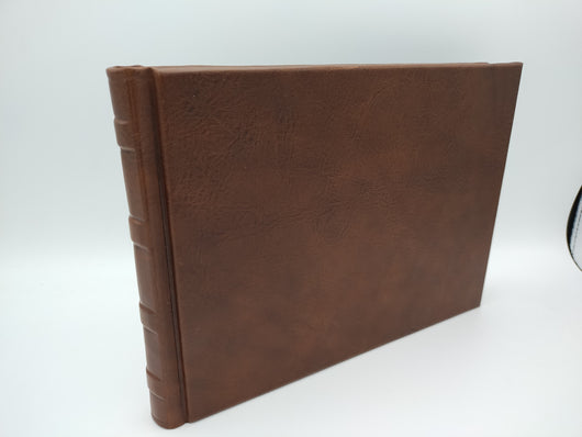 Artisanal Italian Leather Guestbook with Ruled Pages