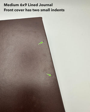 Imperfect medium 6x9 lined leather journal 