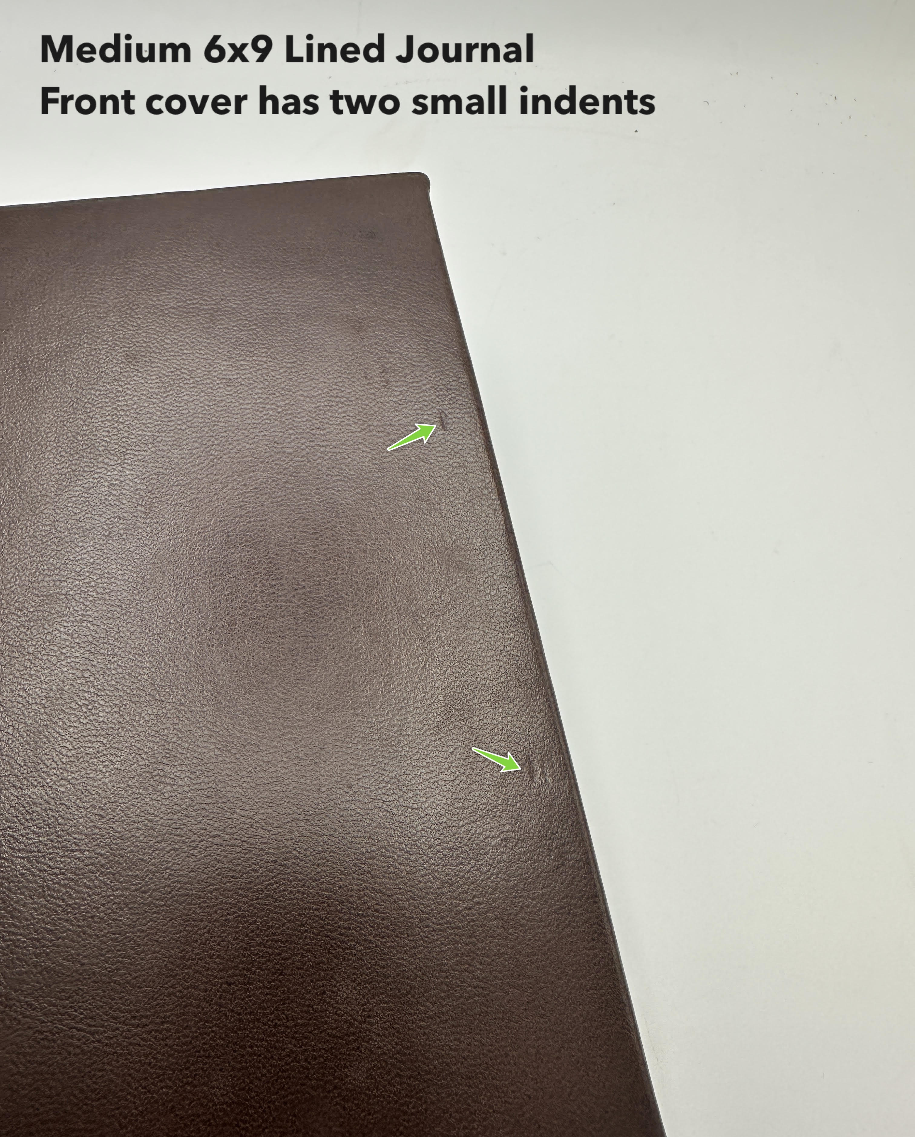 Imperfect medium 6x9 lined leather journal 