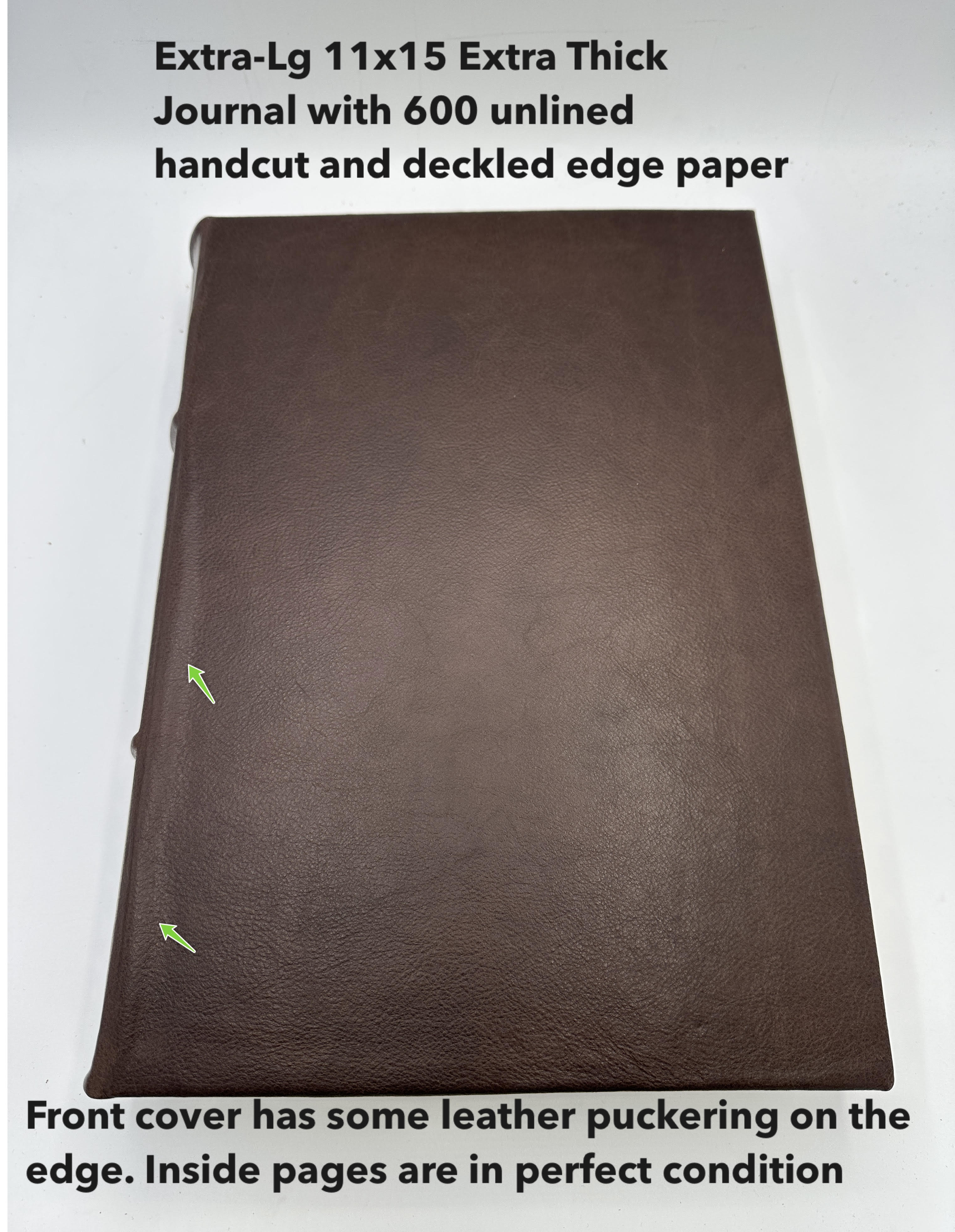 *Imperfect* Extra Thick Leather Journal with 600 Unlined Hand-Cut Deckled Edges