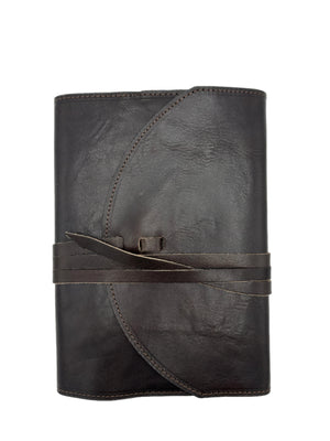 Refillable softcover wrap day planner in Espresso