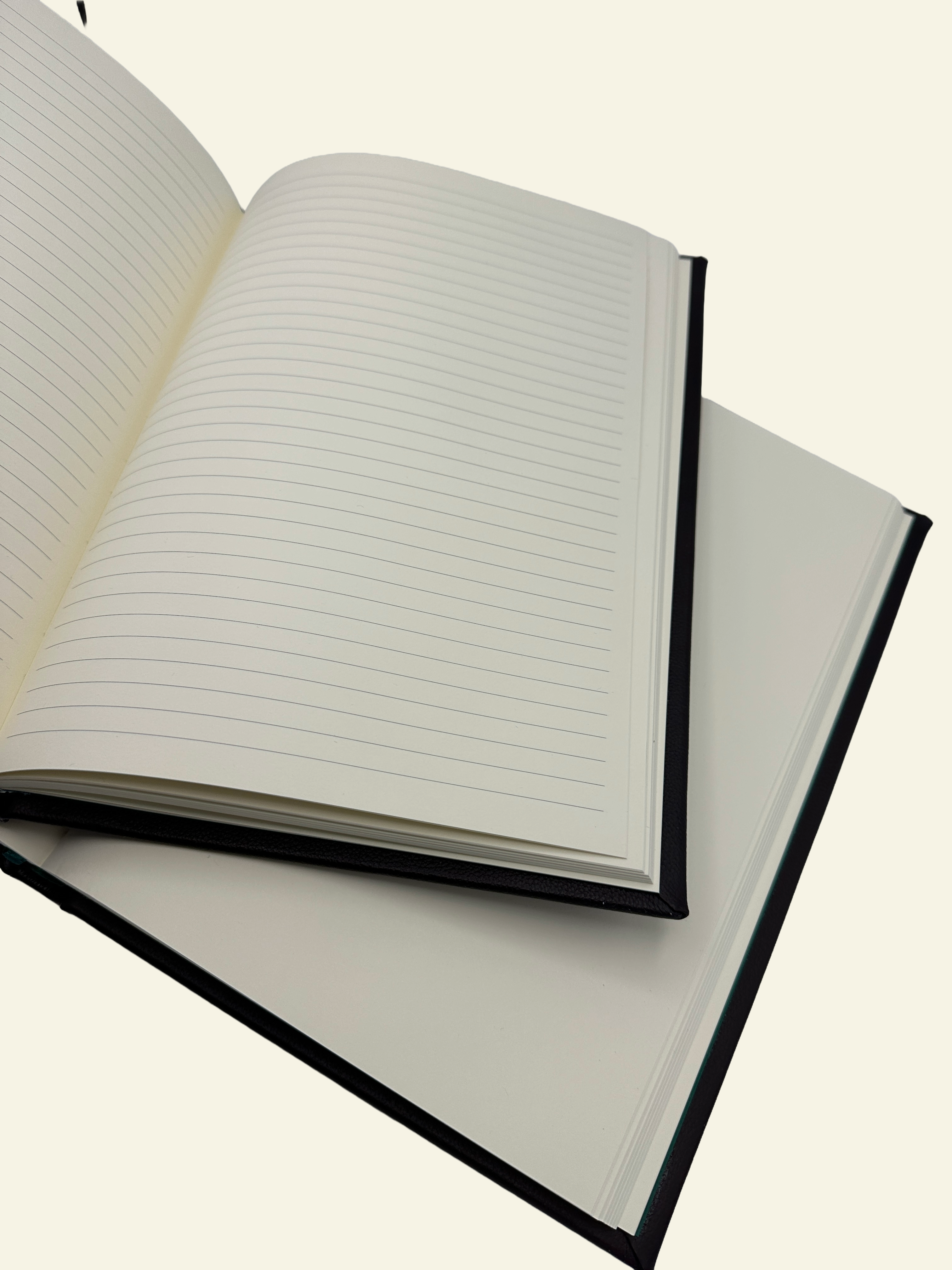 Detailed image of lined and unlined pages for Epica guestbooks and journals 