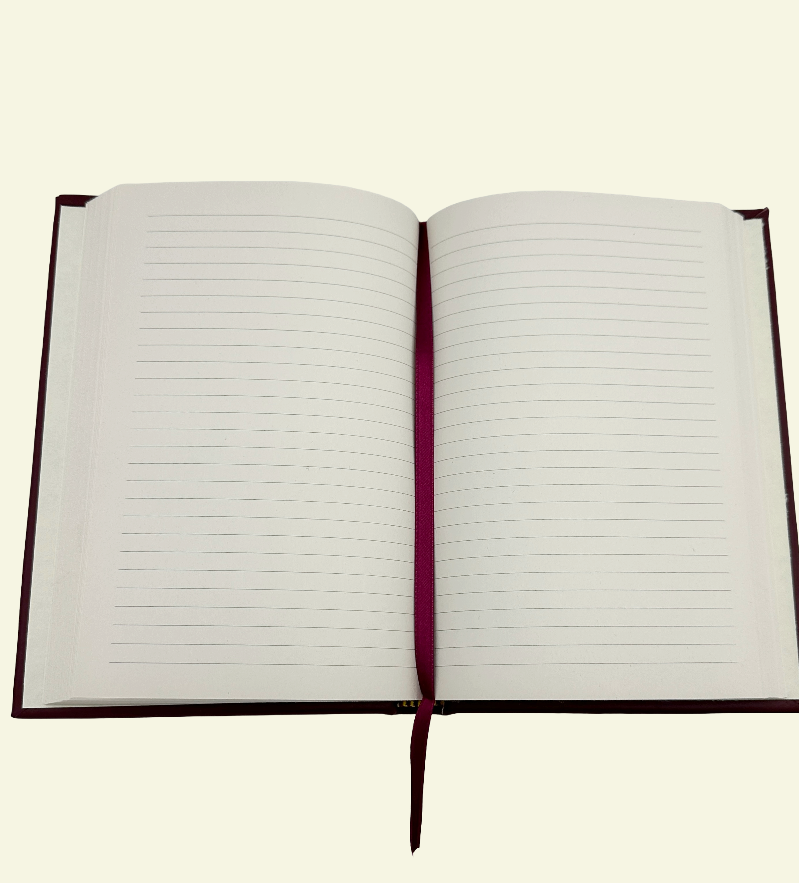 Lined pages and matching bookmark in Merlot Wine