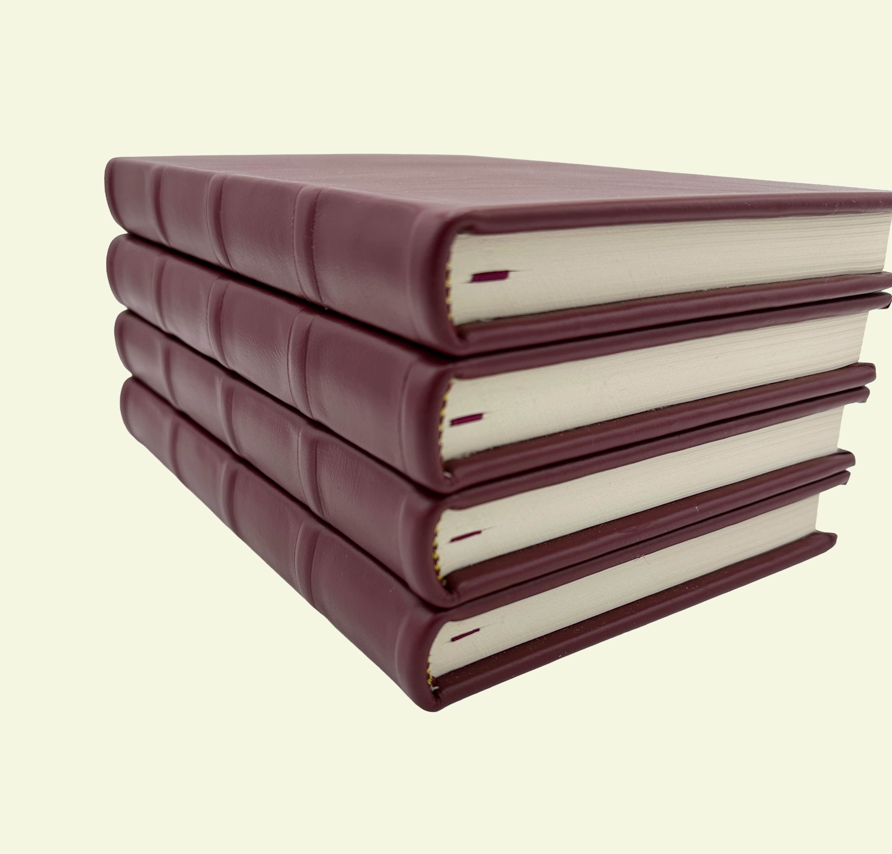Handmade Italian Leather Journal with Lined Pages in Merlot Wine