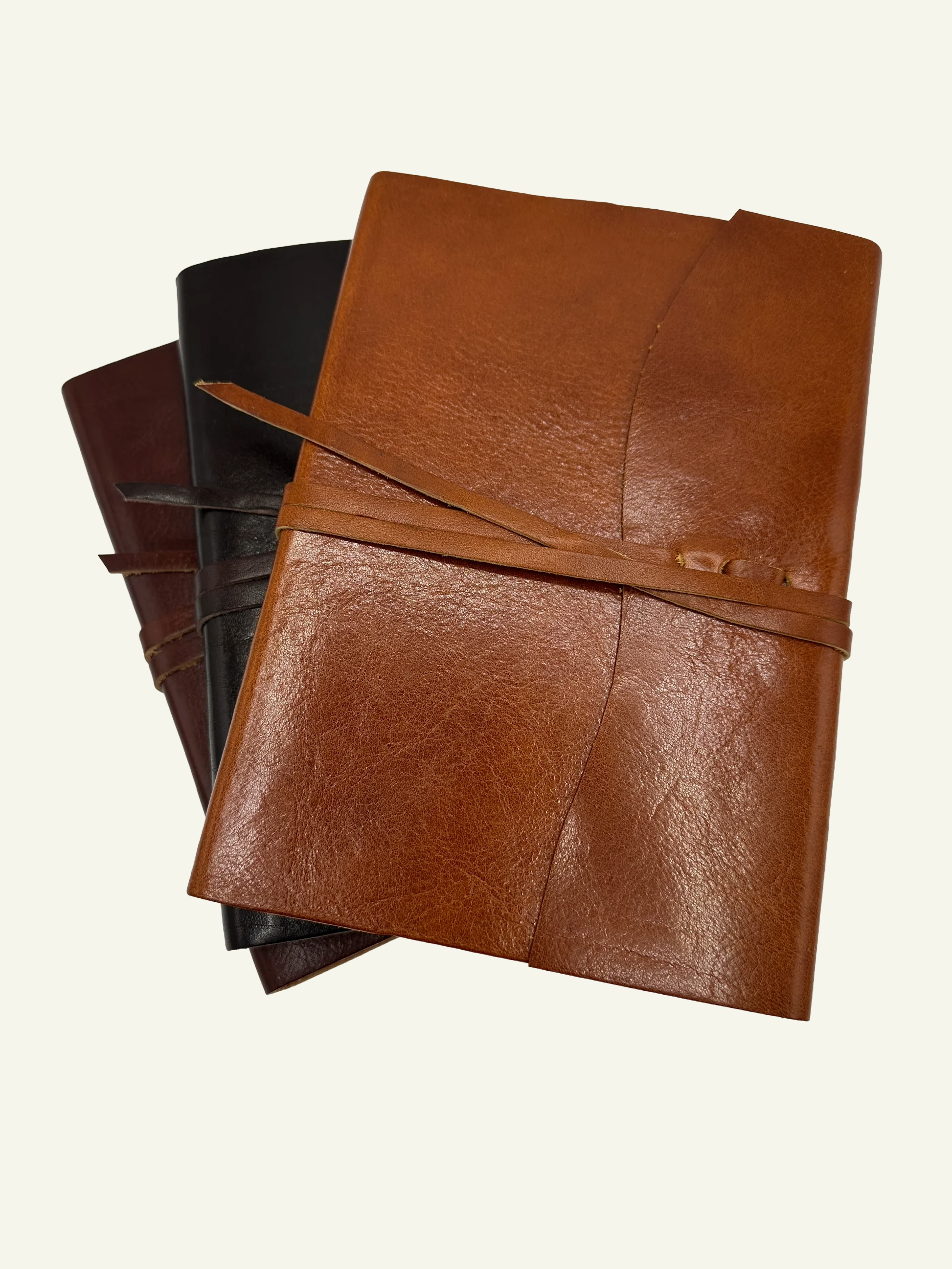 Soft Wrap Lined Journal in three shades of brown