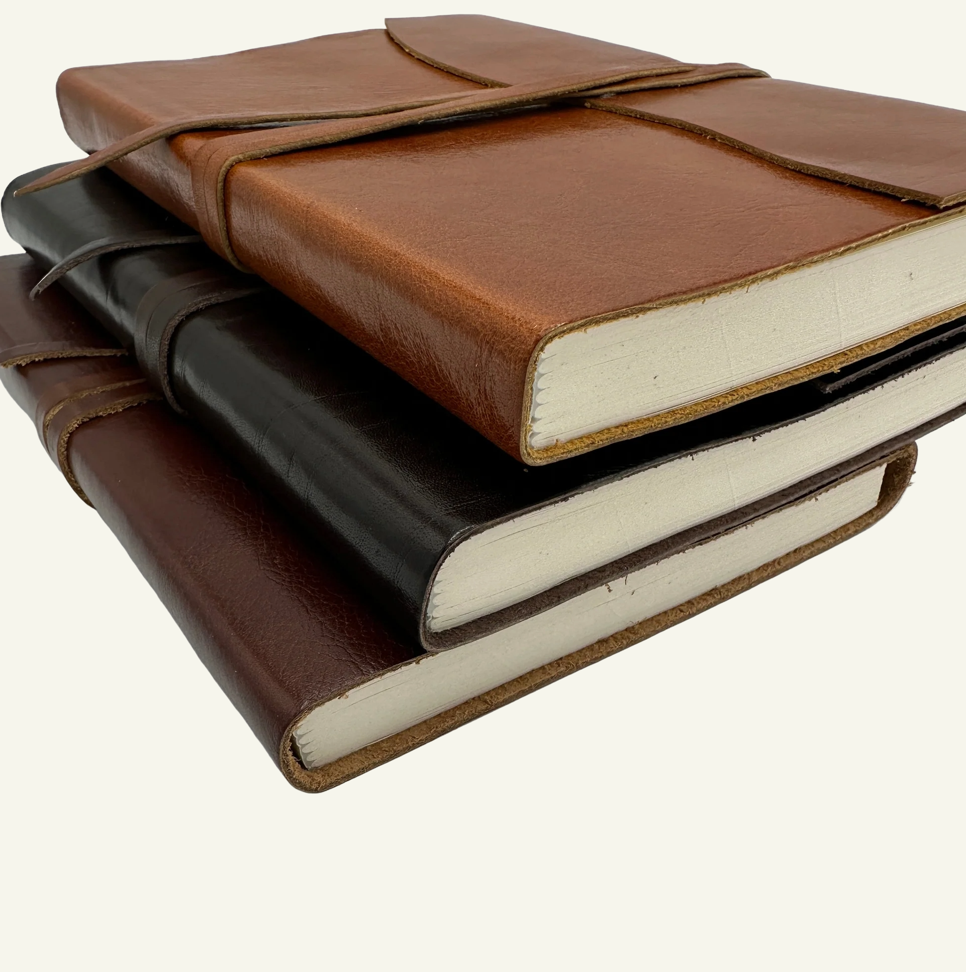 Soft Wrap Lined Journal in three shades of brown