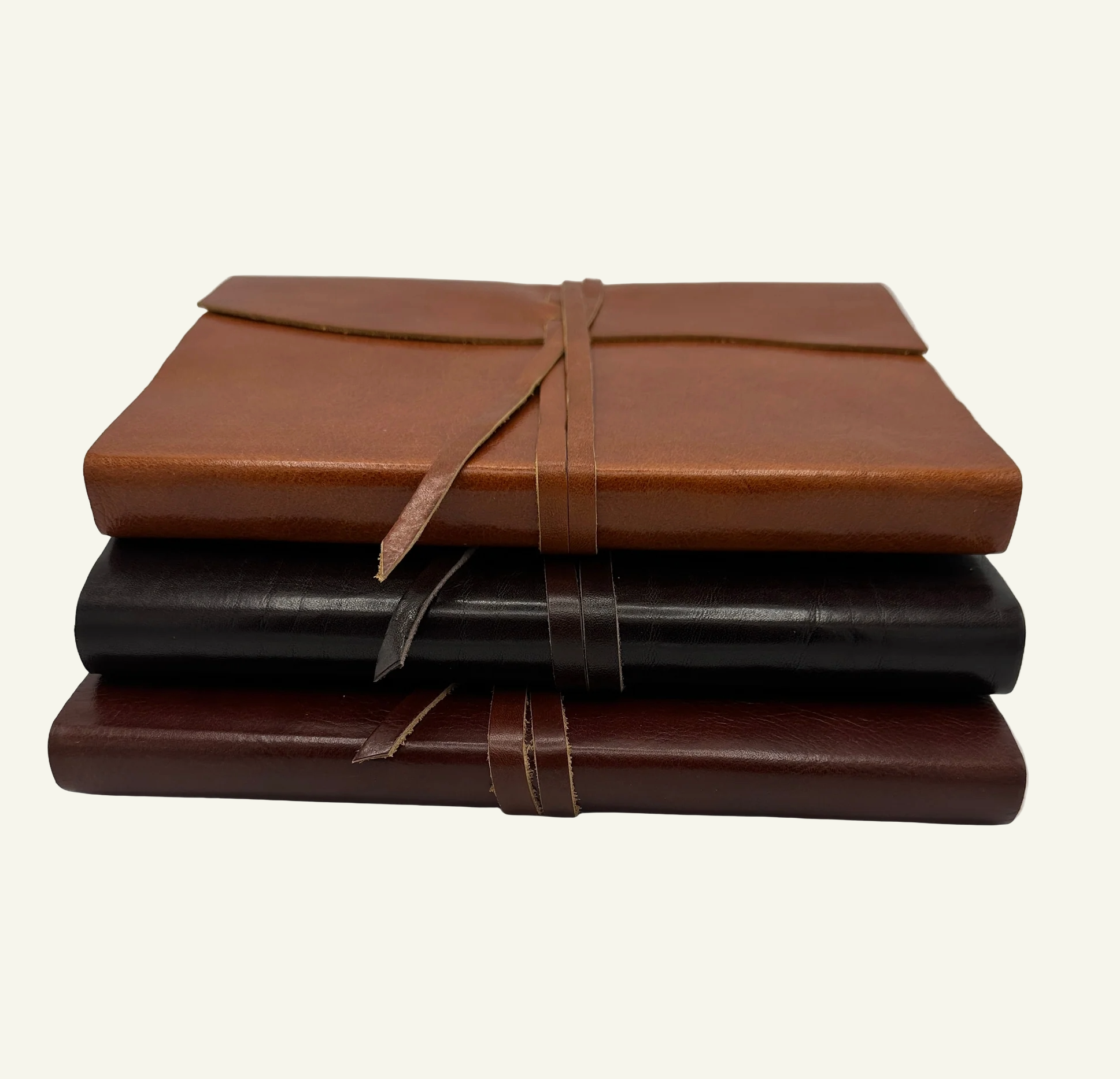 Soft Wrap Lined Journal in three shades of brown