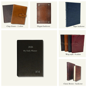 Refillable day planner available in a variety of cover styles