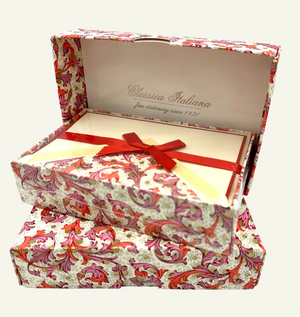 10 pack Red Florentine Folded Note Cards With Matching Envelopes